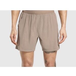 Gymshark Hybrid 6" Shorts Mens Large Brown Gym Active Workout Running Athleisure